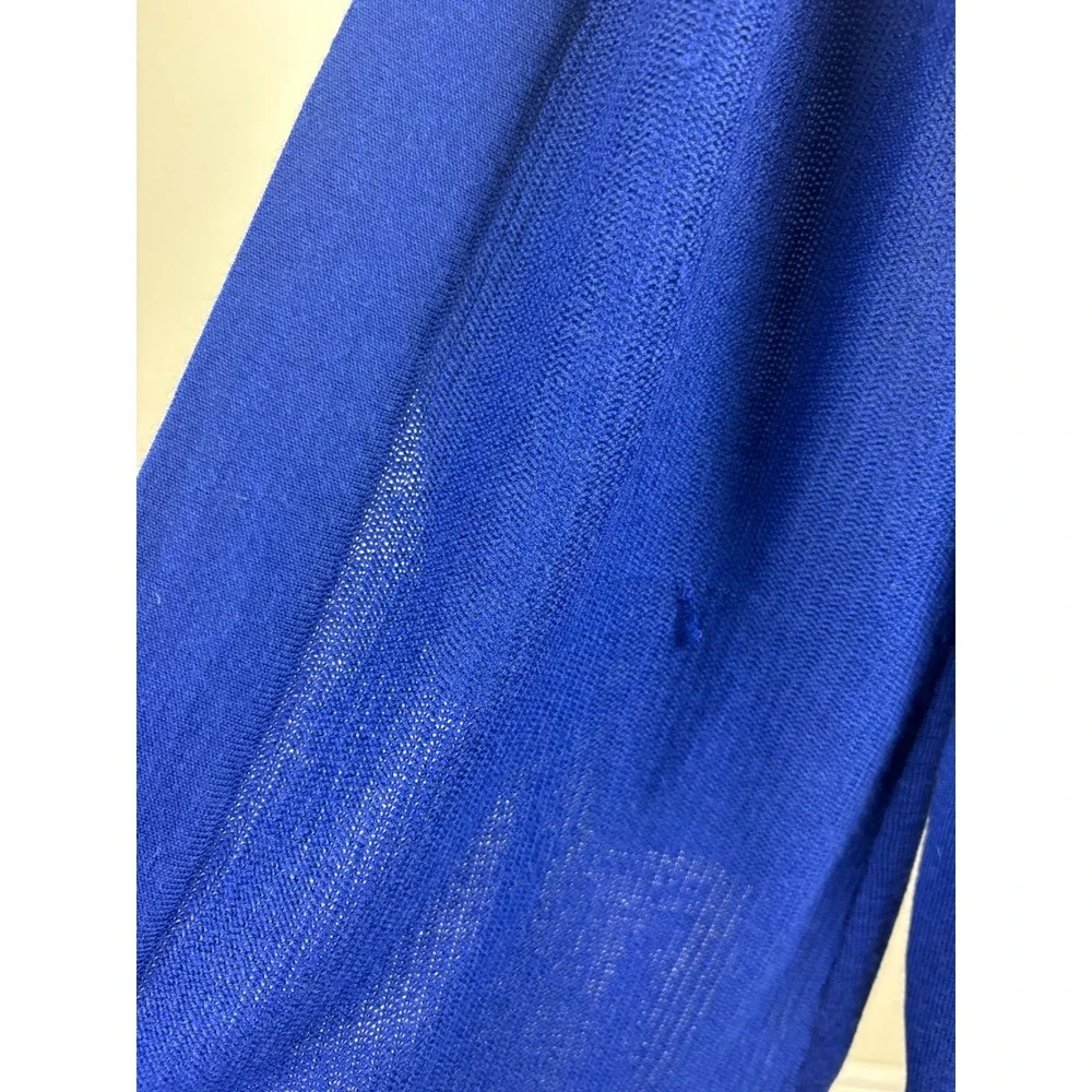 Coldwater Creek Royal Blue Merino Wool Blend Open Front Cardigan XL 16